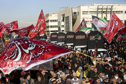 گزارش تصویری | مراسم تشییع پیکرهای مطهر 13 شهید گمنام در مشهد