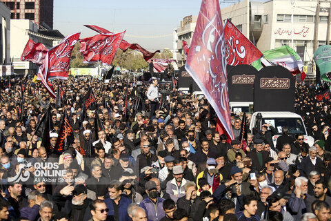 گزارش تصویری | مراسم تشییع پیکرهای مطهر 13 شهید گمنام در مشهد