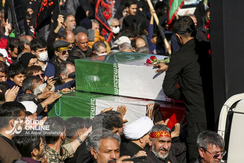 گزارش تصویری | مراسم تشییع پیکرهای مطهر 13 شهید گمنام در مشهد