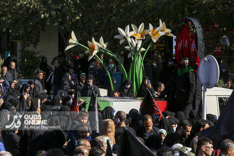 گزارش تصویری | مراسم تشییع پیکرهای مطهر 13 شهید گمنام در مشهد