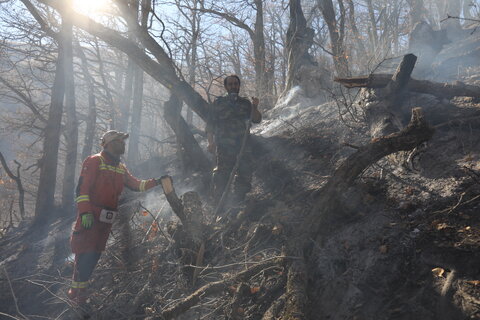 تصاویری از حضور نیروهای هلال احمر در جنگل الیت