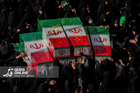 مراسم تشییع پیکرهای پاک ۱۰۰ شهید گمنام - تهران