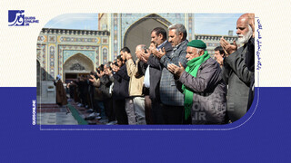 فیلم | تصاویری هوایی از اقامه نماز باران در حرم مطهر رضوی