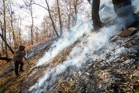 گزارش تصویری | آخرین وضعیت حریق در جنگل‌های گالیکش - استان گلستان