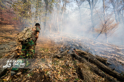 گزارش تصویری | آخرین وضعیت حریق در جنگل‌های گالیکش - استان گلستان