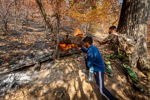 گزارش تصویری | آخرین وضعیت حریق در جنگل‌های گالیکش - استان گلستان