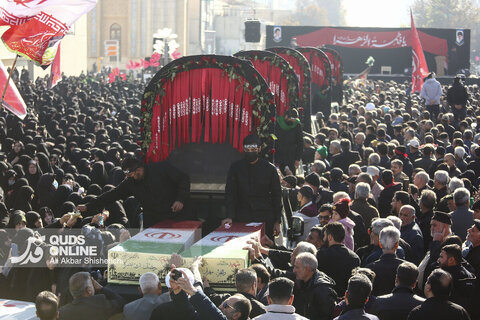 مراسم تشییع پیکرهای مطهر ۱۳ شهید گمنام در مشهد