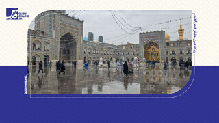 فیلم | اولین باران پاییزی در حرم مطهر رضوی