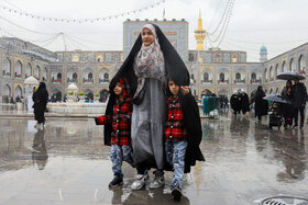 بارش رحمت الهی در حرم مطهر رضوی