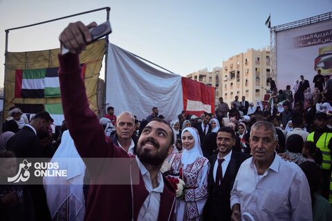 مراسم ازدواج زوج‌های فلسطینی در آتش‌بس شکننده غزه