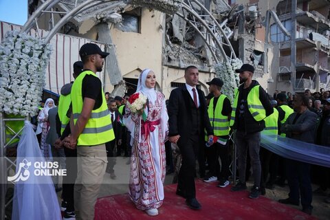 مراسم ازدواج زوج‌های فلسطینی در آتش‌بس شکننده غزه