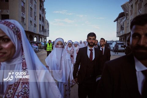 مراسم ازدواج زوج‌های فلسطینی در آتش‌بس شکننده غزه