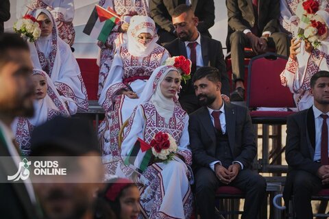 مراسم ازدواج زوج‌های فلسطینی در آتش‌بس شکننده غزه