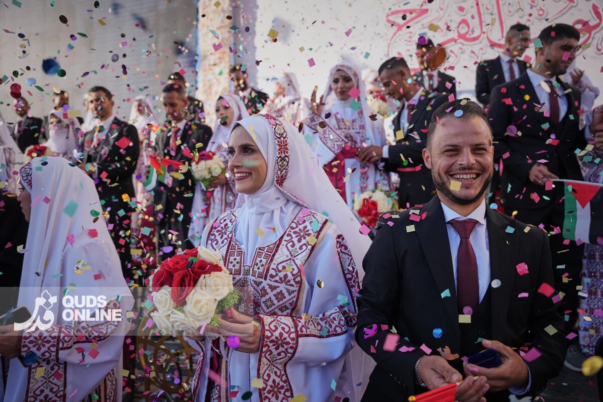 مراسم ازدواج زوج‌های فلسطینی در آتش‌بس شکننده غزه