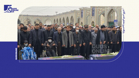 فیلم | مراسم تشییع پیکر همسر و فرزند معاون رئیس‌جمهور در حرم مطهر رضوی
