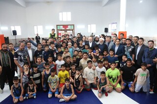 افتتاح خانه کشتی طرقبه با حضو رئیس مجلس شورای اسلامی