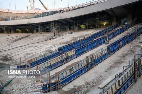 تصاویری از روند بازسازی ورزشگاه آزادی