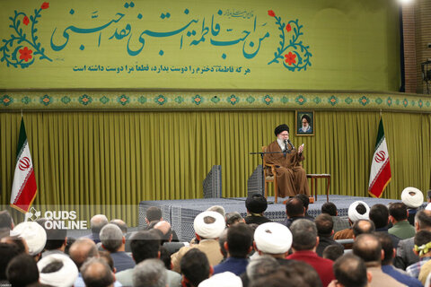 دیدار هزاران نفر از مداحان و ستایشگران اهل بیت(ع) با مقام معظم رهبری