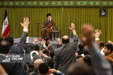 دیدار هزاران نفر از مداحان و ستایشگران اهل بیت(ع) با مقام معظم رهبری