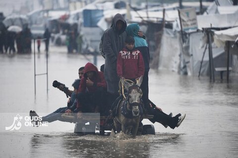 سخت‌تر شدن زندگی برای ساکنین غزه در پی بارندگی‌های شدید
