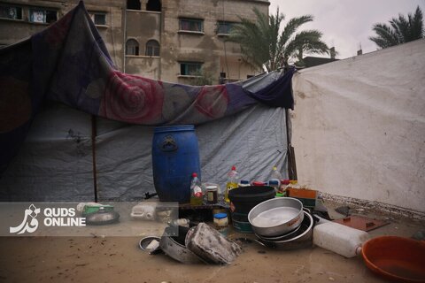 سخت‌تر شدن زندگی برای ساکنین غزه در پی بارندگی‌های شدید