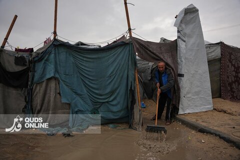 سخت‌تر شدن زندگی برای ساکنین غزه در پی بارندگی‌های شدید