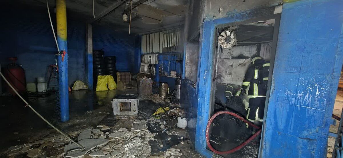 مهار حریق در کارواش خیابان سلیمانی