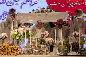 گزارش تصویری | برگزاری جشن ازدواج آسان ۹۰۰ زوج از فرزندان بازنشستگان نیروهای مسلح