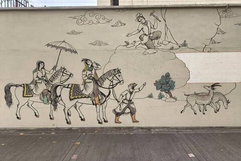 مرمت دیوارنگاره شاهنامه پس از ۱۰ سال در خیابان کریم‌خان