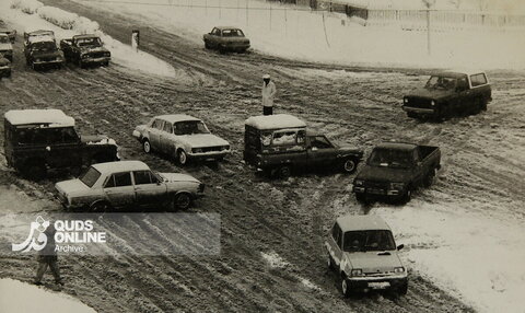 از آرشیو قدس | بارش برف در مشهد - چهارراه خیام