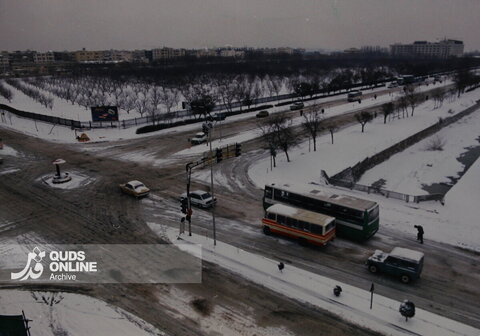 از آرشیو قدس | بارش برف در مشهد - چهارراه خیام
