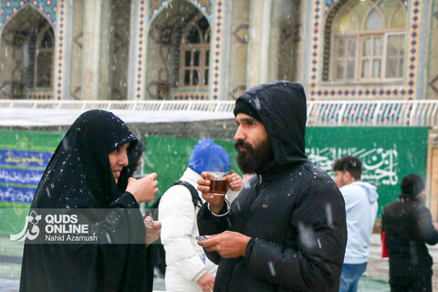 گزارش تصویری | بارش برف پاییزه در حرم مطهر رضوی