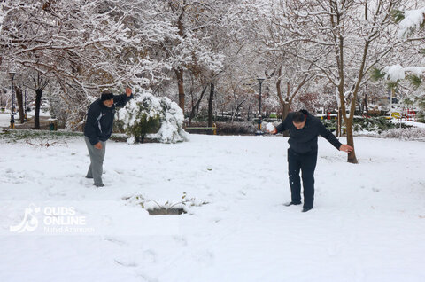 حال و هوای زمستانی و برفی مشهد