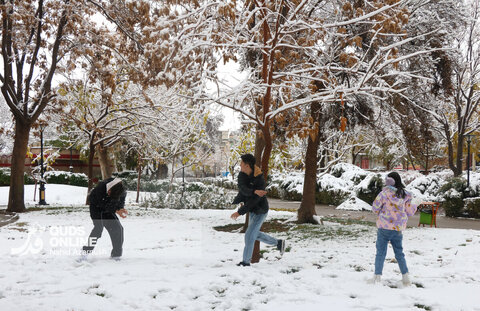 حال و هوای زمستانی و برفی مشهد