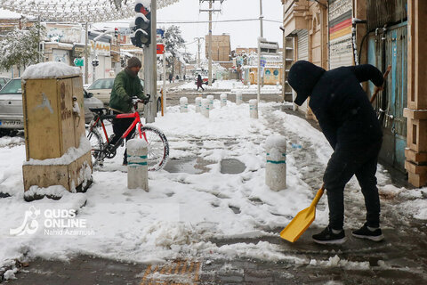 بارش برف کم سابقه در مشهد