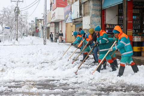 بارش برف کم سابقه در مشهد