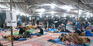 اسکان اضطراری در راه‌ماندگان برف و کولاک در حسینه اعظم زنجان