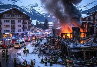 ۴۰ کشته و ۱۱۵ زخمی در آتش‌سوزی سوئیس
