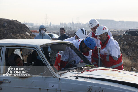 گزارش تصویری | مانور زلزله در مشهد