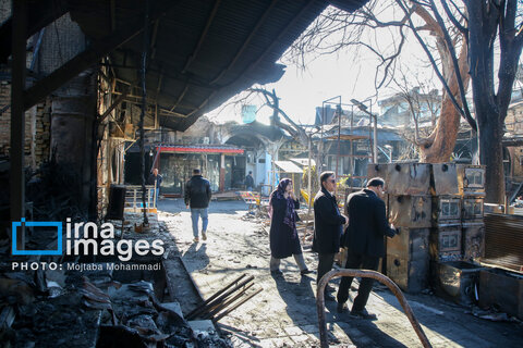 آتش سوزی گسترده بازار رشت