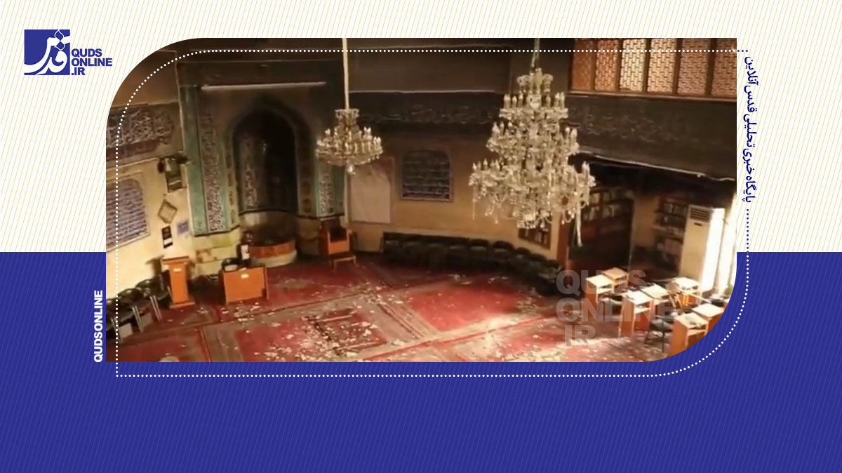 فیلم | آتش زدن مسجدی که شهید رئیسی امام جماعت آن بود