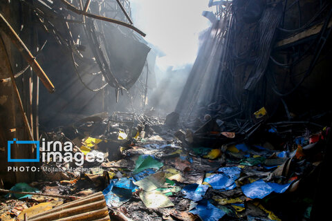 آتش سوزی گسترده بازار رشت