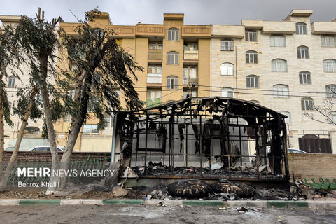 خسارات آشوبگران به مشیریه تهران