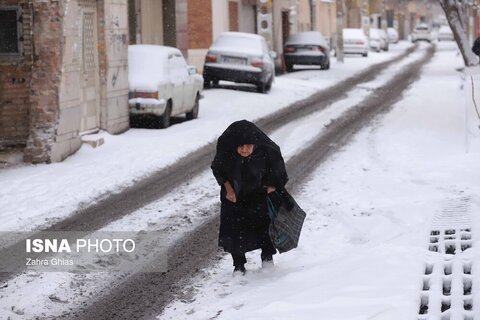 بارش برف در تبریز
