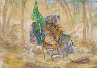 تابلوی «پرچمدار حق» موزه حرم رضوی، یادآور شجاعت حضرت ابوالفضل العباس(ع)