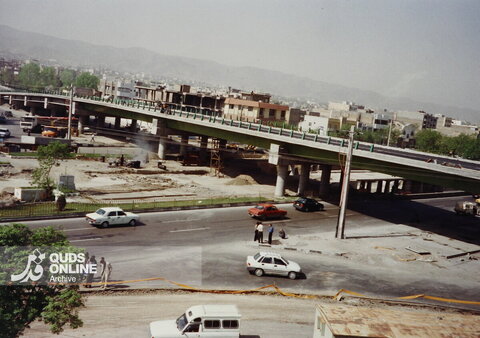 از آرشیو قدس | عکسی خاطره انگیز از مراحل ساخت پل دانشجو - مشهد