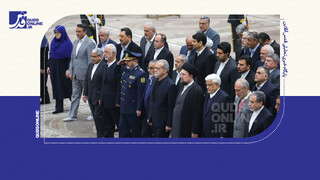 فیلم | مراسم تجدید میثاق رییس جمهور و هیات دولت با آرمان‌های امام خمینی(ره)