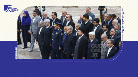 مراسم تجدید میثاق رییس جمهور و هیات دولت با آرمان‌های امام(ره)