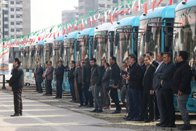 گزارش تصویری | آیین رونمایی از ۲۵ دستگاه اتوبوس جدید در مشهد