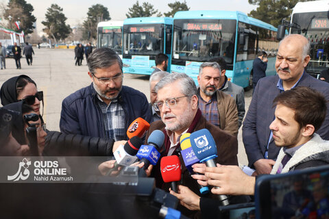 گزارش تصویری | آیین رونمایی از ۲۵ دستگاه اتوبوس جدید در مشهد